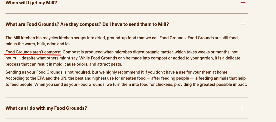 Mill claim they are not composters