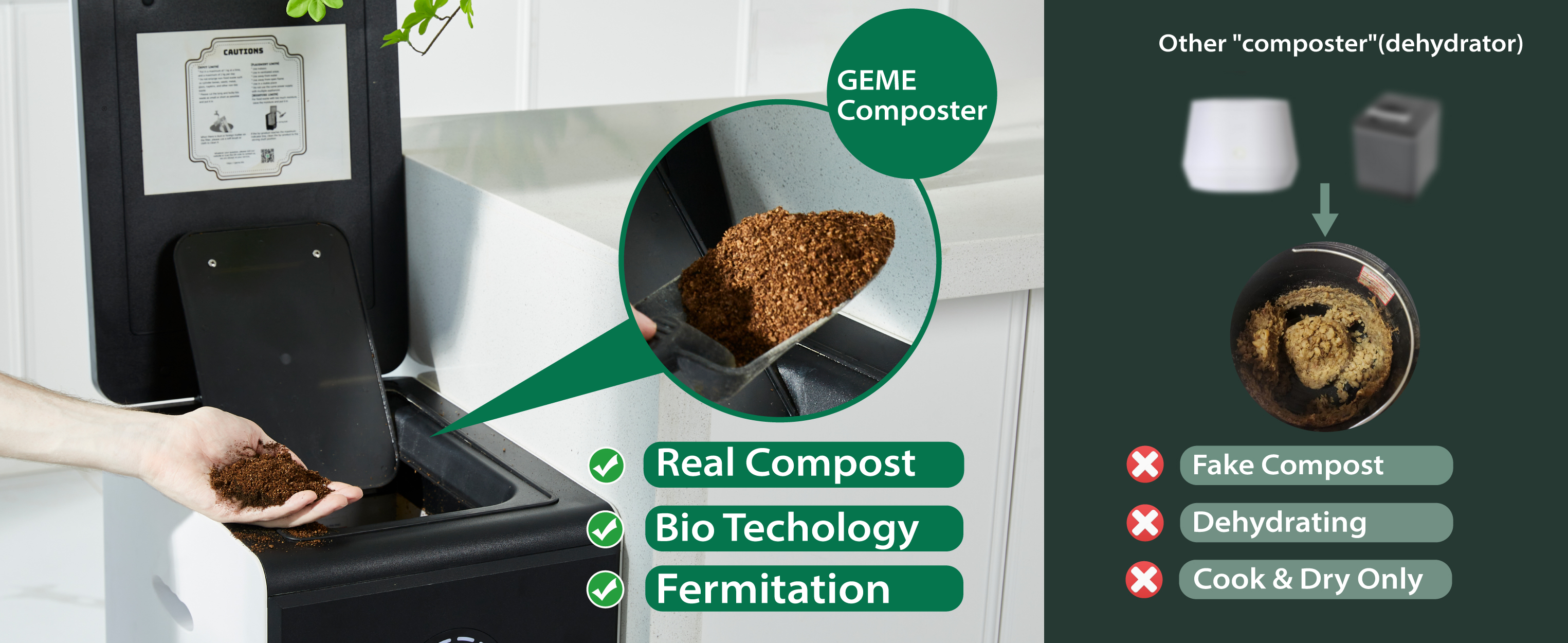 GEME 19L Electric Composter Kitchen World First Bio Compost Machine Food  Cycler
